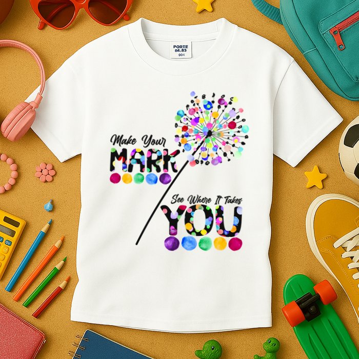 Cute Colorful Make Your Mark See Where It Takes You International Dot Day Kids T-Shirt