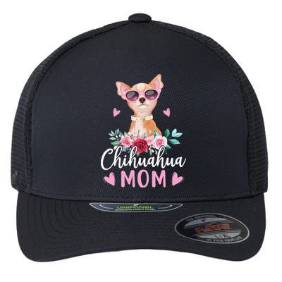 Cute Chihuahua Mom Sunglasses Flower For Chihuahua Owner Flexfit Unipanel Trucker Cap