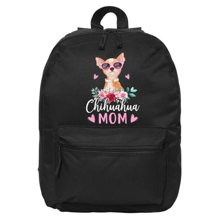 Cute Chihuahua Mom Sunglasses Flower For Chihuahua Owner 16 in Basic Backpack