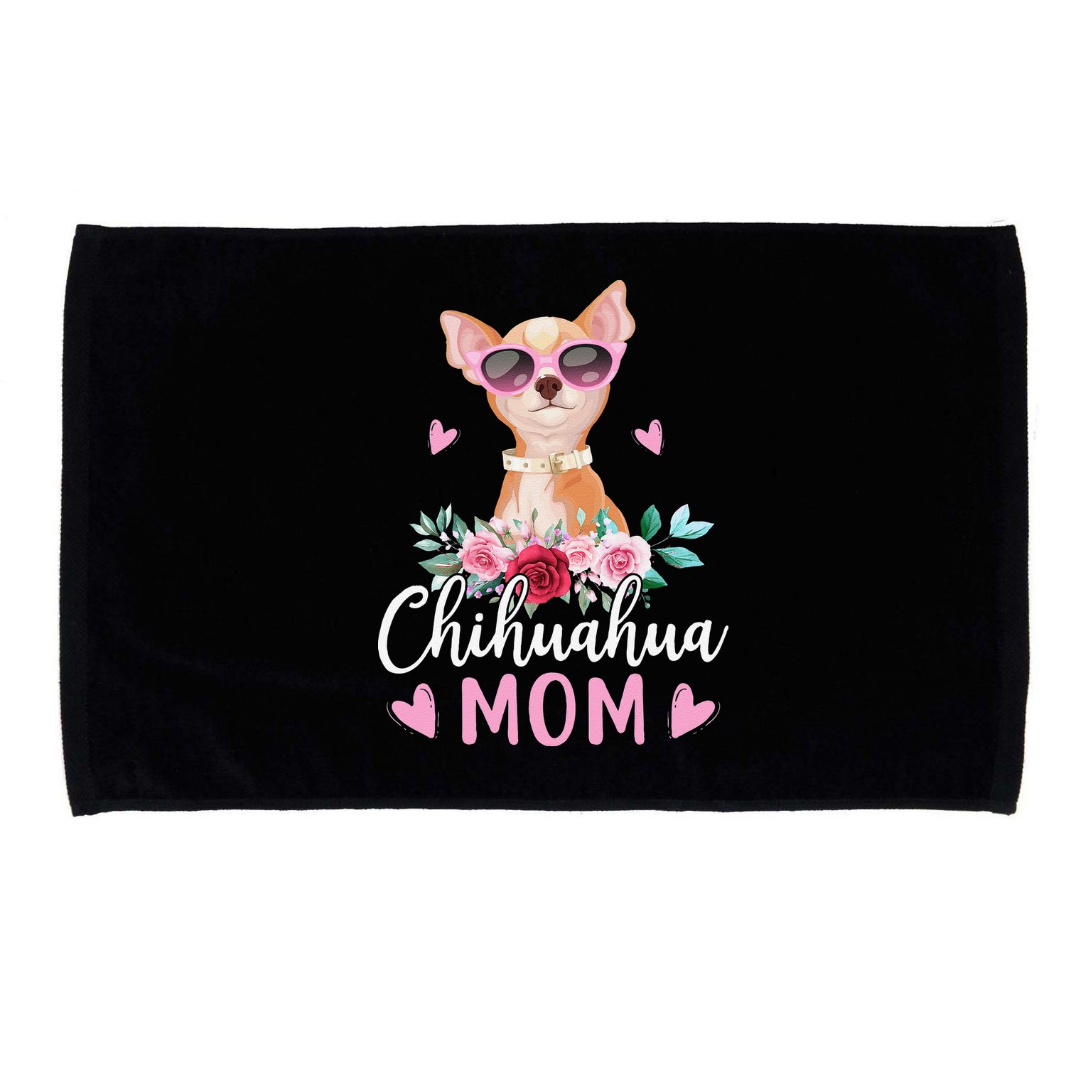 Cute Chihuahua Mom Sunglasses Flower For Chihuahua Owner Microfiber Hand Towel