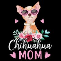 Cute Chihuahua Mom Sunglasses Flower For Chihuahua Owner Women's V-Neck T-Shirt