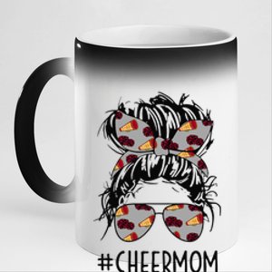 Cheermom Cheer Mom Cheerleader Mom Messy Bun Mother's Day 11oz Black Color Changing Mug