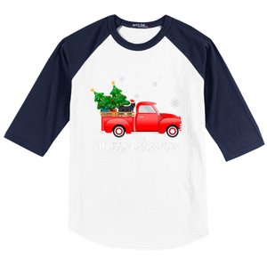 Cane Corso Mastiff Red Truck Christmas Tree Xmas Dog Lover Gift Baseball Sleeve Shirt