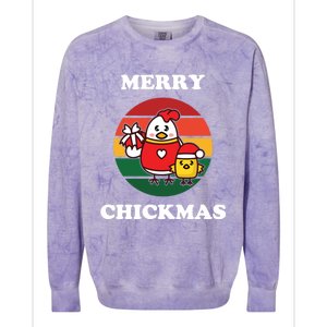 Cute Chicken Merry Chickmas Funny Xmas Pet Baby Chick Family Gift Colorblast Crewneck Sweatshirt