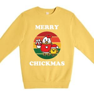 Cute Chicken Merry Chickmas Funny Xmas Pet Baby Chick Family Gift Premium Crewneck Sweatshirt