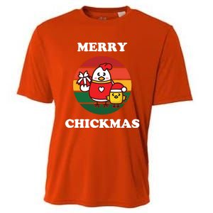 Cute Chicken Merry Chickmas Funny Xmas Pet Baby Chick Family Gift Cooling Performance Crew T-Shirt