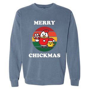 Cute Chicken Merry Chickmas Funny Xmas Pet Baby Chick Family Gift Garment-Dyed Sweatshirt