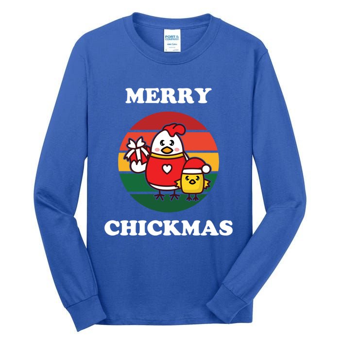 Cute Chicken Merry Chickmas Funny Xmas Pet Baby Chick Family Gift Tall Long Sleeve T-Shirt