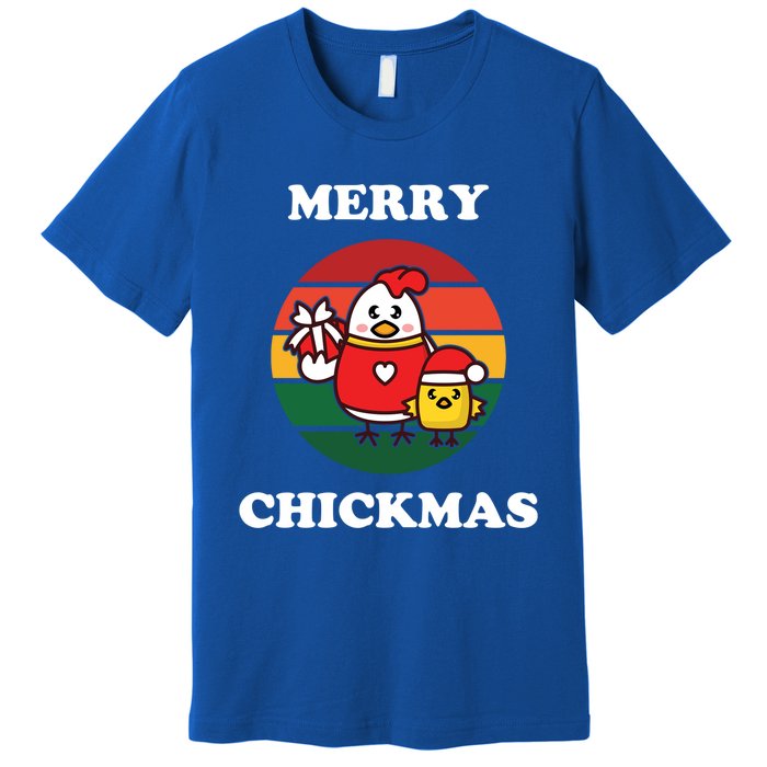 Cute Chicken Merry Chickmas Funny Xmas Pet Baby Chick Family Gift Premium T-Shirt