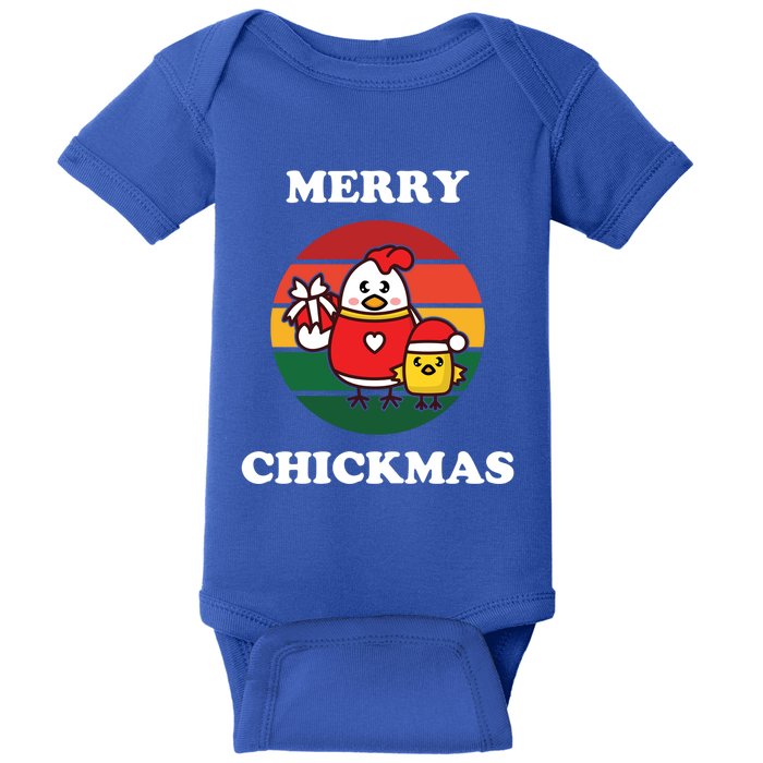 Cute Chicken Merry Chickmas Funny Xmas Pet Baby Chick Family Gift Baby Bodysuit