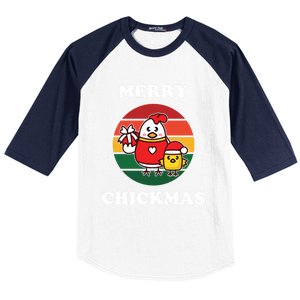 Cute Chicken Merry Chickmas Funny Xmas Pet Baby Chick Family Gift Baseball Sleeve Shirt