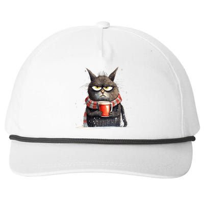 Christmas Cat Mulled Wine Snapback Five-Panel Rope Hat