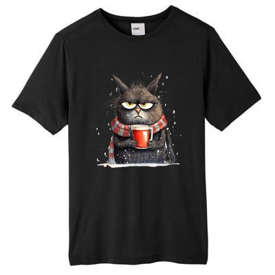 Christmas Cat Mulled Wine Tall Fusion ChromaSoft Performance T-Shirt