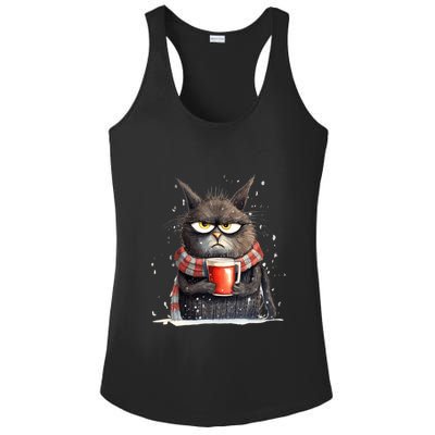 Christmas Cat Mulled Wine Ladies PosiCharge Competitor Racerback Tank