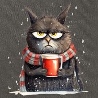 Christmas Cat Mulled Wine Cotton Canvas Backpack
