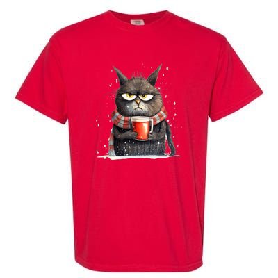 Christmas Cat Mulled Wine Garment-Dyed Heavyweight T-Shirt