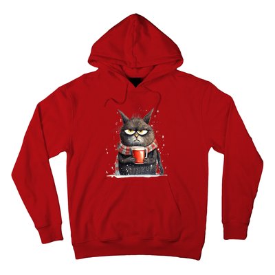 Christmas Cat Mulled Wine Hoodie