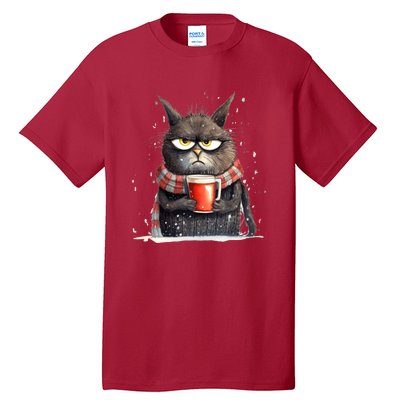 Christmas Cat Mulled Wine Tall T-Shirt