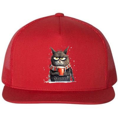 Christmas Cat Mulled Wine Flatbill Hat