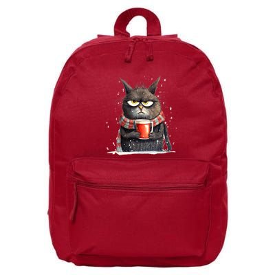 Christmas Cat Mulled Wine 16 in Basic Backpack