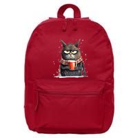 Christmas Cat Mulled Wine 16 in Basic Backpack