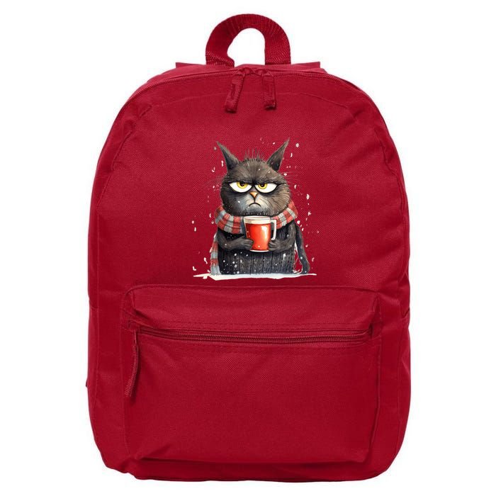 Christmas Cat Mulled Wine 16 in Basic Backpack