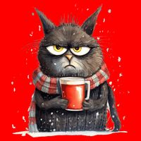 Christmas Cat Mulled Wine 16 in Basic Backpack