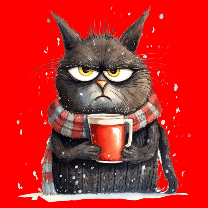 Christmas Cat Mulled Wine 16 in Basic Backpack