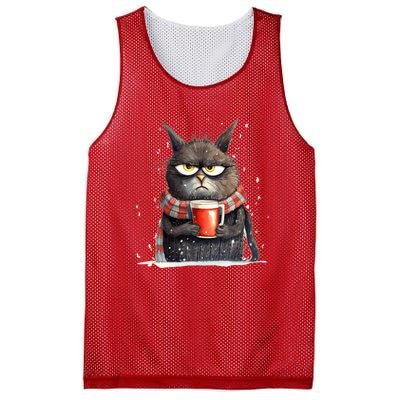 Christmas Cat Mulled Wine Mesh Reversible Basketball Jersey Tank