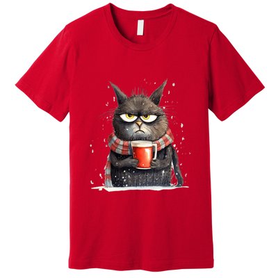 Christmas Cat Mulled Wine Premium T-Shirt