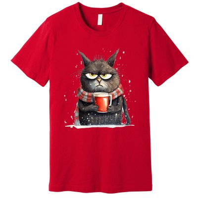 Christmas Cat Mulled Wine Premium T-Shirt