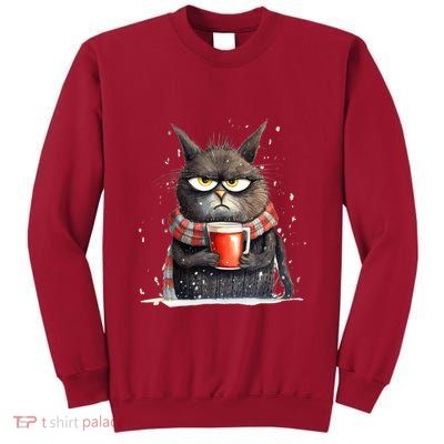 Christmas Cat Mulled Wine Tall Sweatshirt