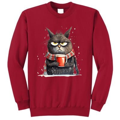 Christmas Cat Mulled Wine Tall Sweatshirt