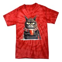 Christmas Cat Mulled Wine Tie-Dye T-Shirt