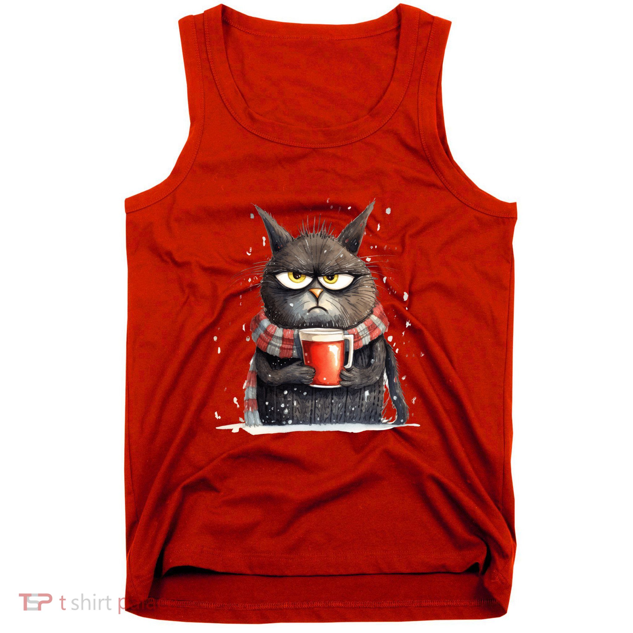 Christmas Cat Mulled Wine Tank Top