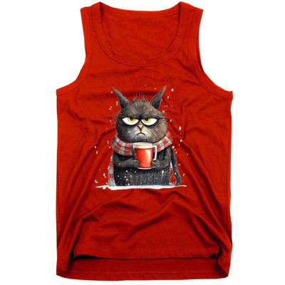 Christmas Cat Mulled Wine Tank Top