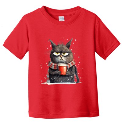 Christmas Cat Mulled Wine Toddler T-Shirt