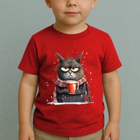 Christmas Cat Mulled Wine Toddler T-Shirt