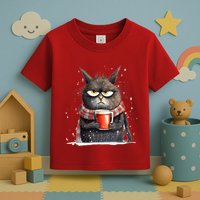 Christmas Cat Mulled Wine Toddler T-Shirt