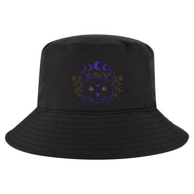 Celestial Cat Moon Phases Anime Witch Whimsigoth Aesthetic Meaningful Gift Cool Comfort Performance Bucket Hat