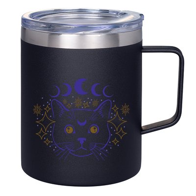 Celestial Cat Moon Phases Anime Witch Whimsigoth Aesthetic Meaningful Gift 12oz Stainless Steel Coffee Mug