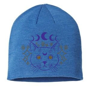 Celestial Cat Moon Phases Anime Witch Whimsigoth Aesthetic Meaningful Gift Sustainable Beanie