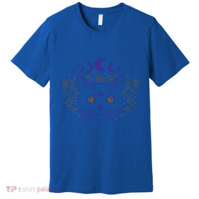 Celestial Cat Moon Phases Anime Witch Whimsigoth Aesthetic Meaningful Gift Premium T-Shirt