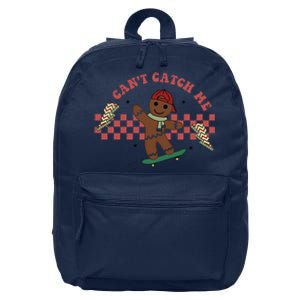 Can't Catch Me Merry Christmas Skateboarding Gingerbread  16 in Basic Backpack