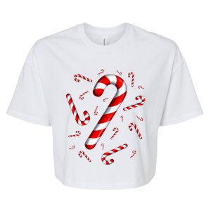 Candy Cane Merry And Bright Red And White Candy Costume Bella+Canvas Jersey Crop Tee