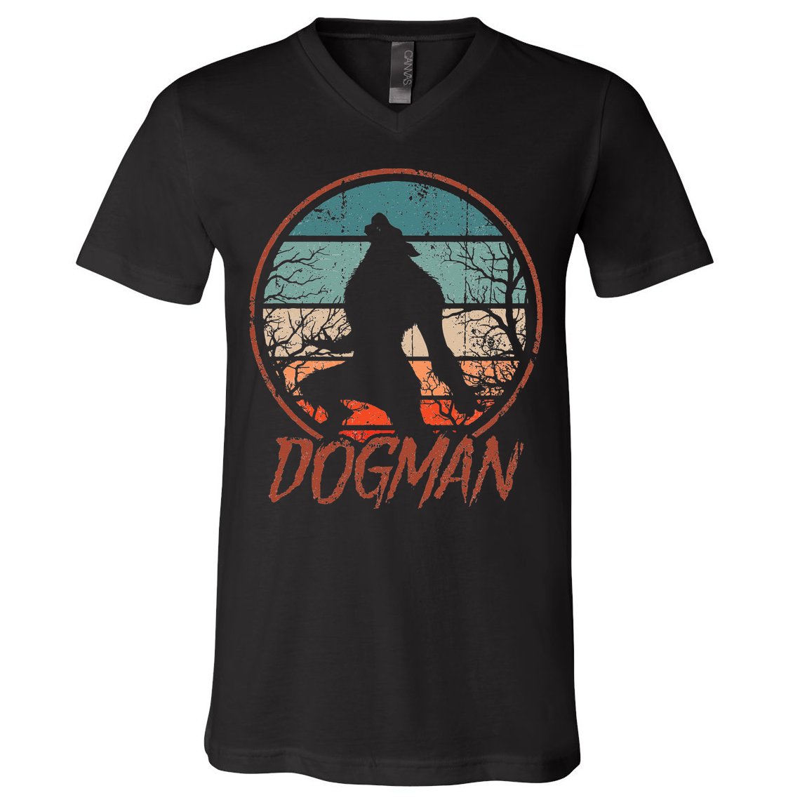 Cryptids Cryptozoology Monsters State of Michigan Dogman V-Neck T-Shirt