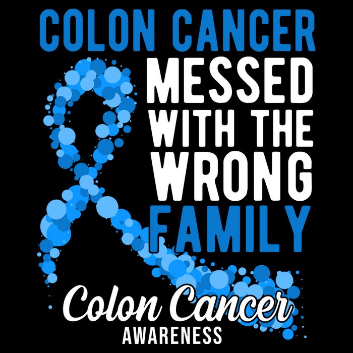 Colon Cancer Messed With Wrong Family Colon Cancer Awareness 16 in Basic Backpack