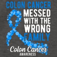 Colon Cancer Messed With Wrong Family Colon Cancer Awareness Vector Backpack