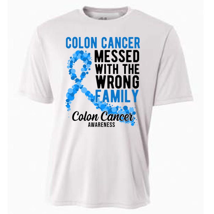 Colon Cancer Messed With Wrong Family Colon Cancer Awareness Cooling Performance Crew T-Shirt