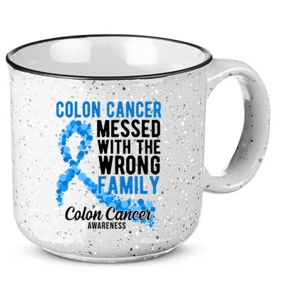 Colon Cancer Messed With Wrong Family Colon Cancer Awareness 15oz Campfire Ceramic Mug